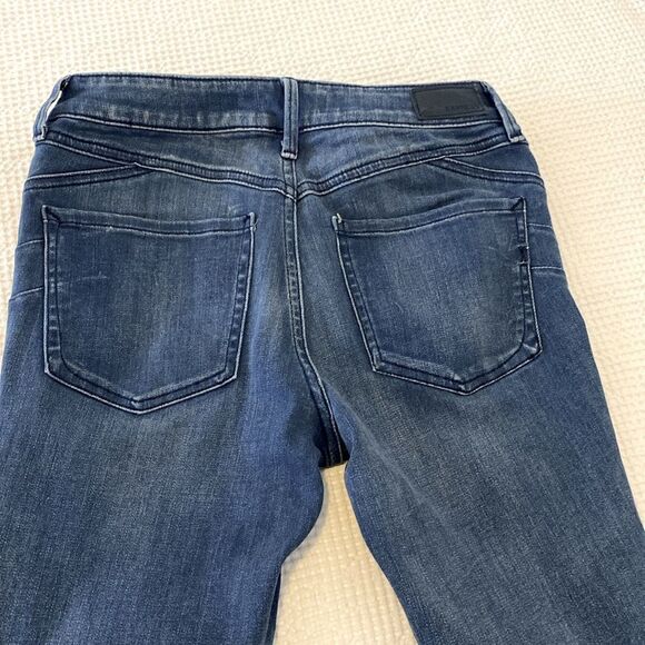 New Express Ankle Ripped Raw Hem Mid Rise Leggings 8L - Picture 3 of 8